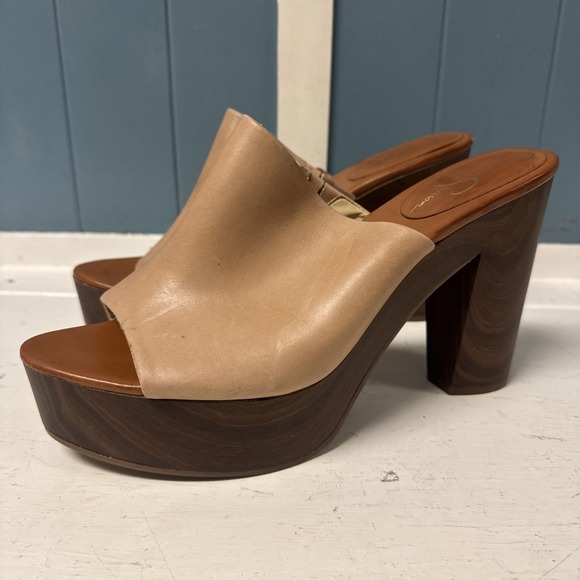 Jessica Simpson Women 'Shelbie' Platform Mule in Walnut size 12  EUC - Picture 1 of 9